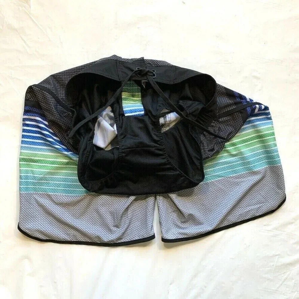 Wave Zone Board Shorts Swim Trunks Men‎ Large Built In Brief Striped Stretch NEW